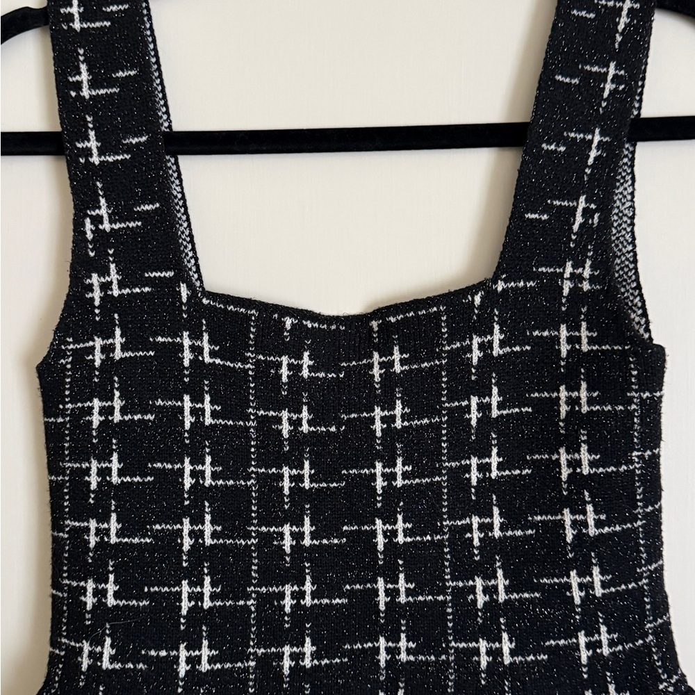 Zara Monochrome Tweed Dress